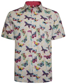 KAM Hemd mit Schmetterlings-Print Mehrfarbig